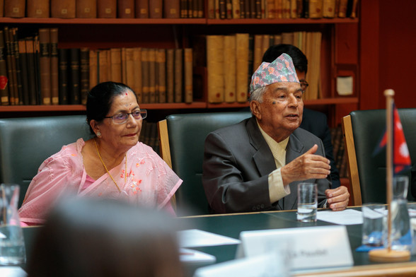 Das nepalesische Präsidentenpaar Ramchandra und Sabita Paudel bei ihrem Besuch am GFZ Potsdam.