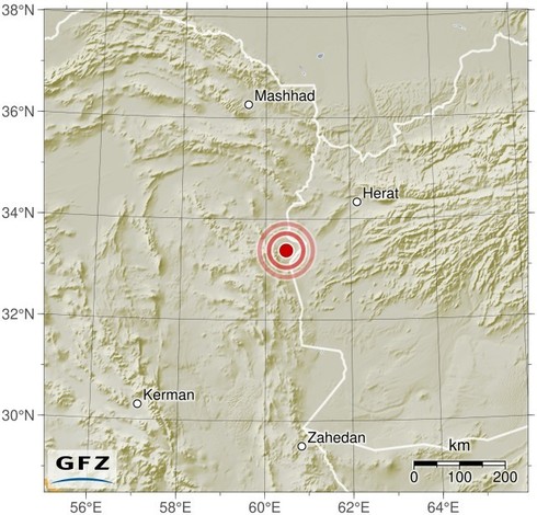 Map showing the earthquake of 2024-07-21 in Northern and Central Iran